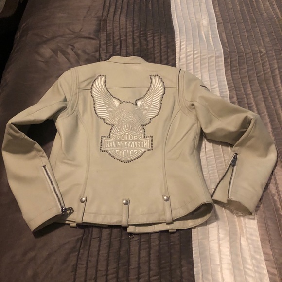 Harley Davidson Cream leather jacket and chaps - Picture 6 of 7